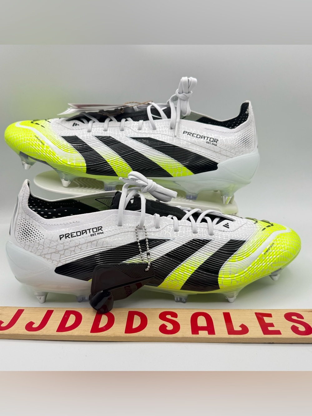 Adidas Predator Elite SG Soccer Cleats JI1067 White Black Lucid Lemon Men Sz 13